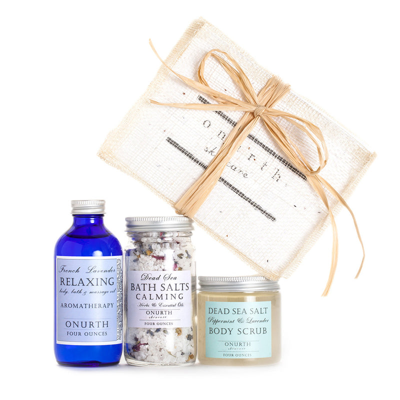 Three Favorites Gift Set with Peppermint & Lavender Body Scrub - Onurth Skincare