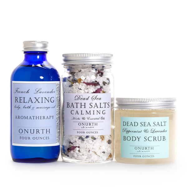Three Favorites Gift Set with Peppermint & Lavender Body Scrub - Onurth Skincare